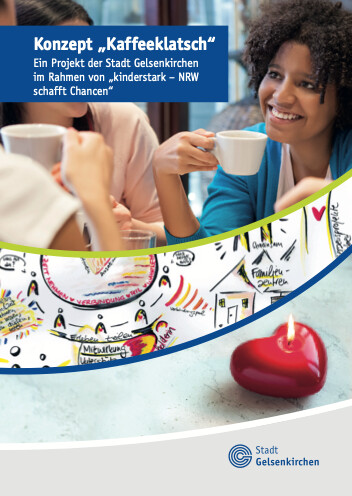 Erste Seite des Konzepts Kaffeeklatsch in