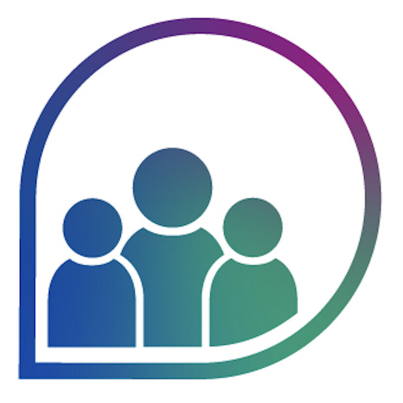 Logo - Blase mit drei Personen